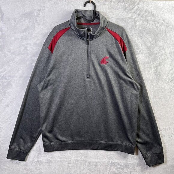 Washington State University 1/4 Sweatshirt Men's Large Grey Athletic Sportswear - Picture 1 of 10